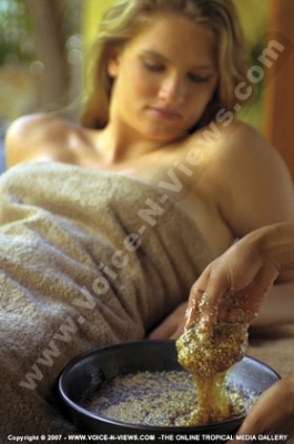 paradis hotel & golf club mauritius lady in spa
