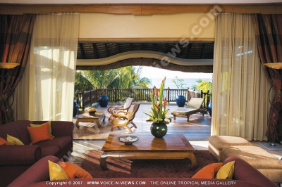 royal palm hotel mauritius presidential suite living room and balcony view
